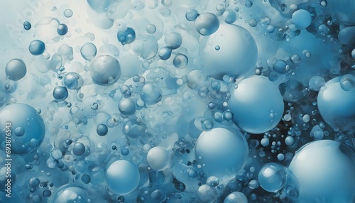 Abstract background with blue and white bubbles
