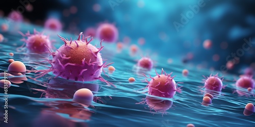 pink bacteria floating in water © Tatiana