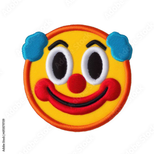 Embroidered badge clown emoji photo