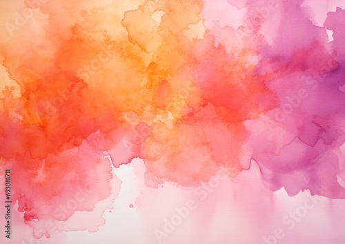 背景、バナー用の液体流体テクスチャーを持つティール色の赤とオレンジによる抽象的な水彩絵の具の背景,Abstract watercolor background by teal red and orange with liquid fluid texture for background, banner,Generative AI 