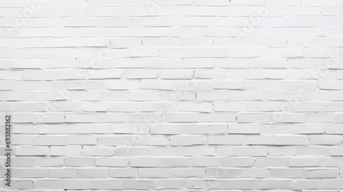 Abstract white brick wall texture for pattern background. wide panorama picture.Modern white brick wall texture for background