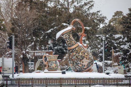 A snowy view from the center of Erzincan Province photo