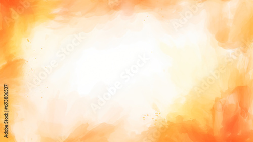 Orange watercolor painting frame