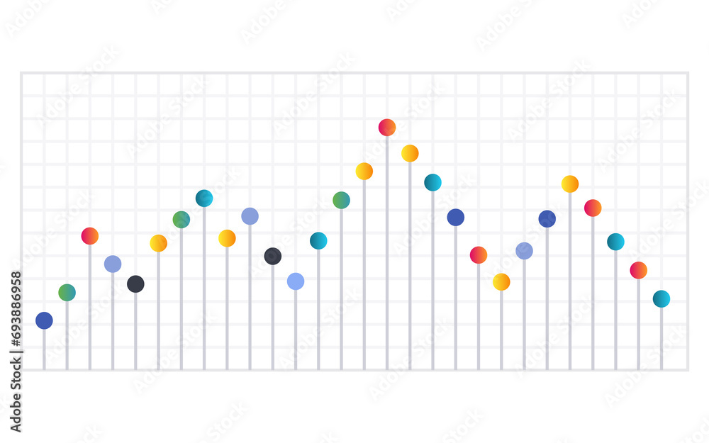 Business graph.  flat design infographic element. Bar chart or diagram for data visualization. Statistics icon for finance presentation, data analysis or stats tools
