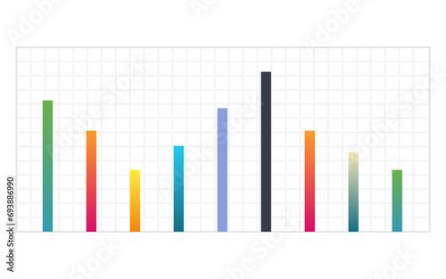 Business graph.  flat design infographic element. Bar chart or diagram for data visualization. Statistics icon for finance presentation  data analysis or stats tools