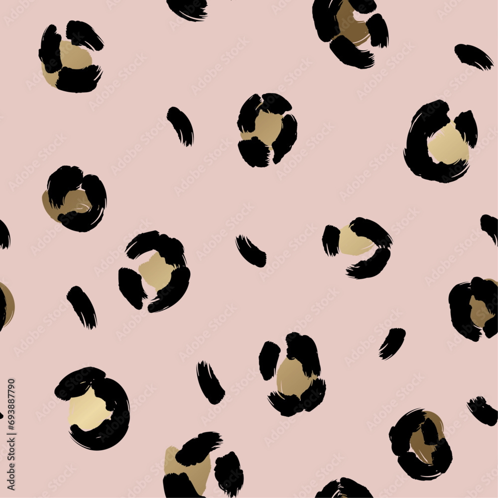Fototapeta premium Leopard Luxury Pink Gold Seamless pattern