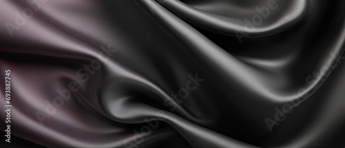 Abstract dark background. Silk satin fabric black color. Elegant background ,black friday. Soft wavy folds. Abstract Background with 3D Wave black white , Christmas, birthday, anniversary 