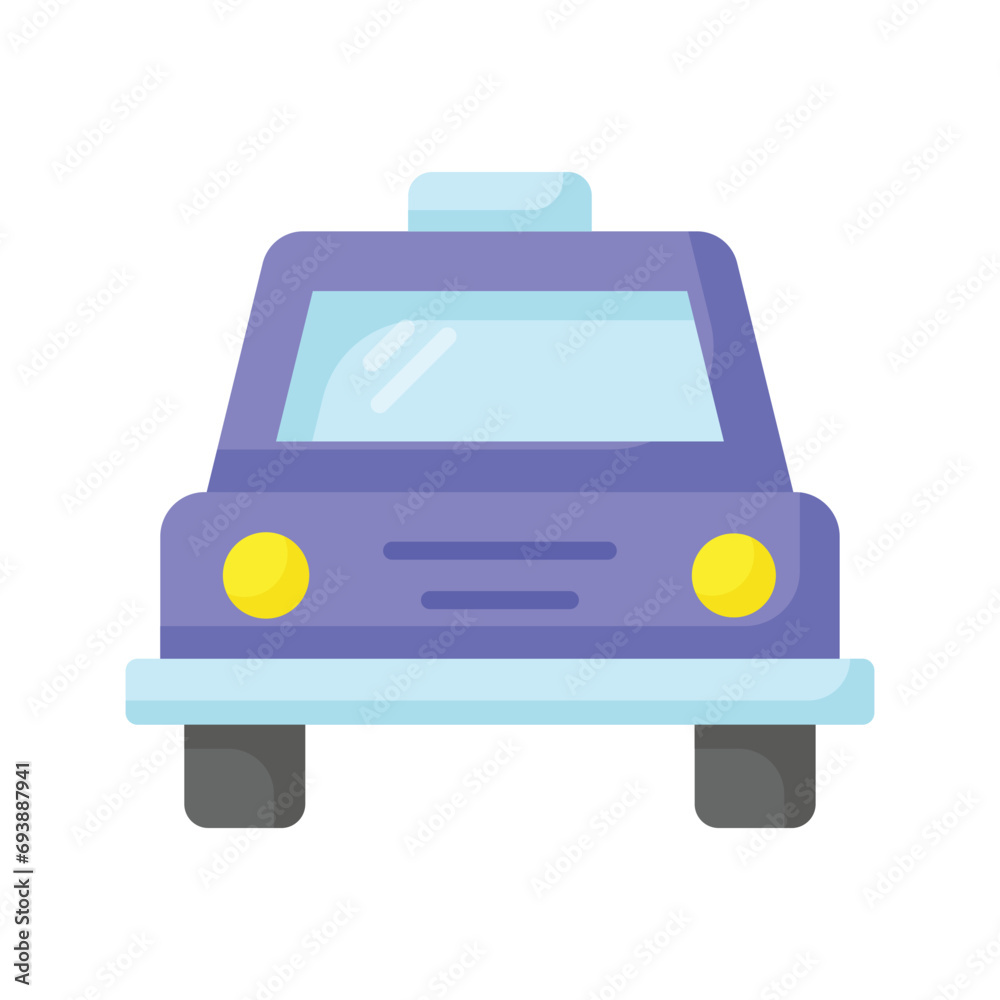 An icon of taxi in trendy style, local transport automobile An icon of taxi in trendy style, local transport automobile