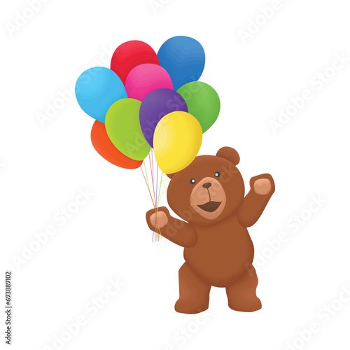 teddy bear with balloon illustration