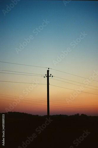 power lines at sunset © Алексей Кононов