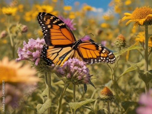 monarch butterfly on flower © naveed