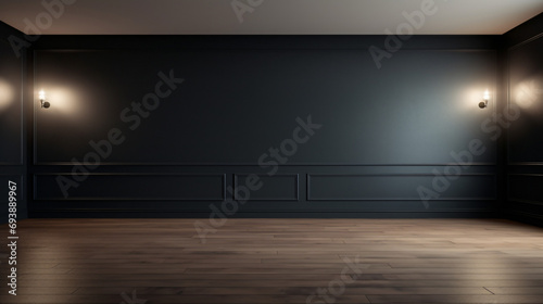 Empty black room apartment © Cybonad