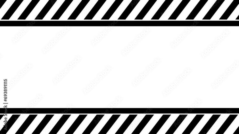A warning caution tape animation. white caution banner Looping
