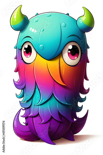 Cute funny creature. Imitation of painting. Stylized image.