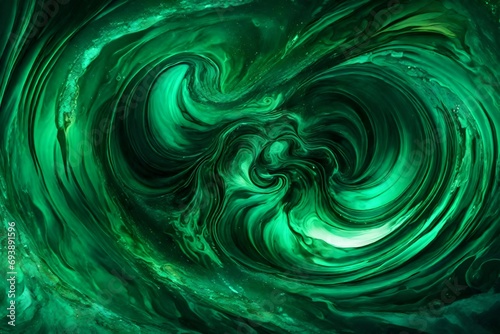 Liquid Emerald Whirlwind in Vibrant Euphoria