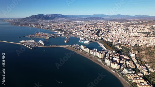 Malaga city. Port, lighthouse. Spain Europe Andalucia photo