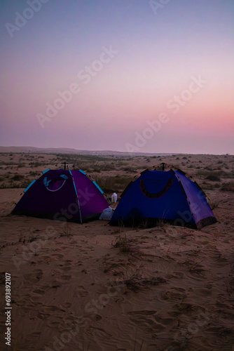 Tent on desert 