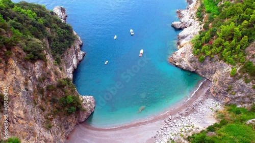 Amalfi Coast - Italy - Bathing bay on the Amalfitana coastal road photo