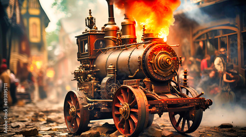 Flaming Transportation: Burning Car, Combustion Motorcycle, Blaze Boat and Inferno Plane