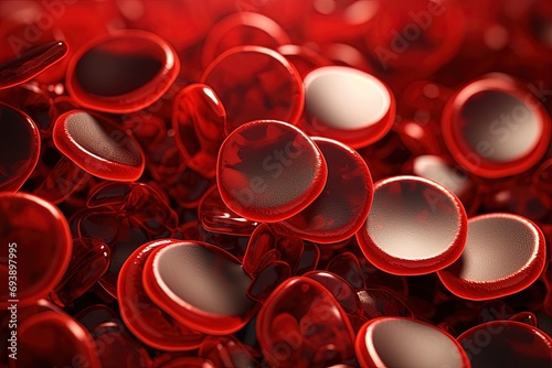 Red blood cells flowing background