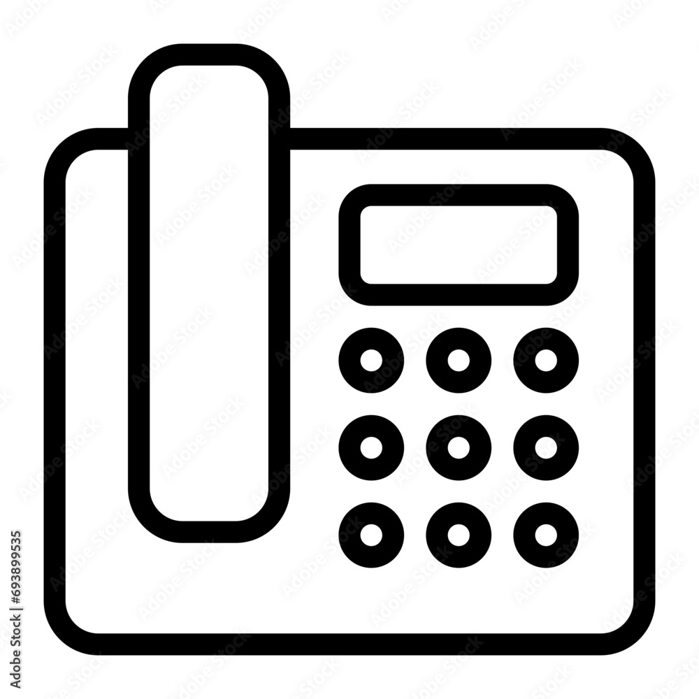 This is the Telephone icon from the Technology icon collection with an Outline style This is the Telephone icon from the Technology icon collection with an Outline style