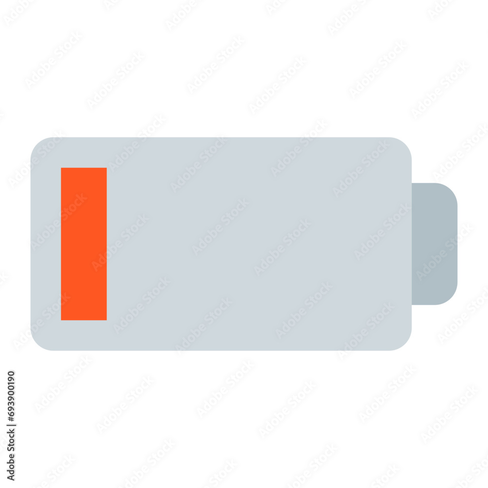 This is the Low Battery icon from the Technology icon collection with an Color Fill style This is the Low Battery icon from the Technology icon collection with an Color Fill style