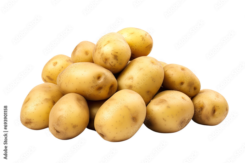 Raw potatoes isolated on white background Raw potatoes isolated on white background