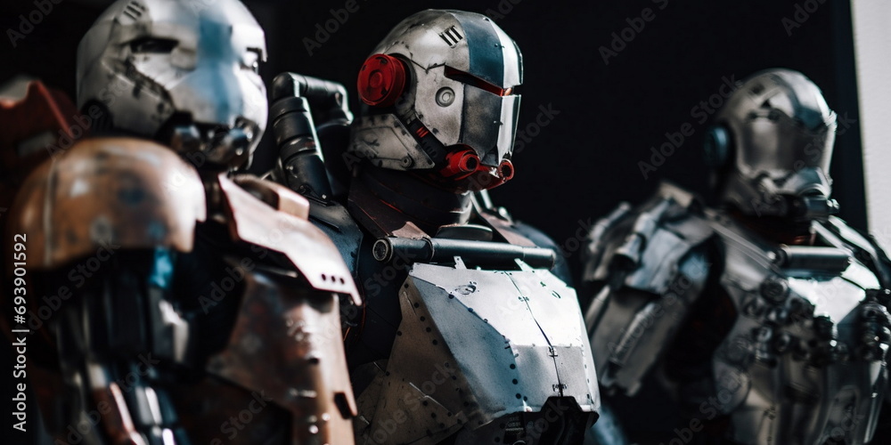 Naklejka premium robot in the city