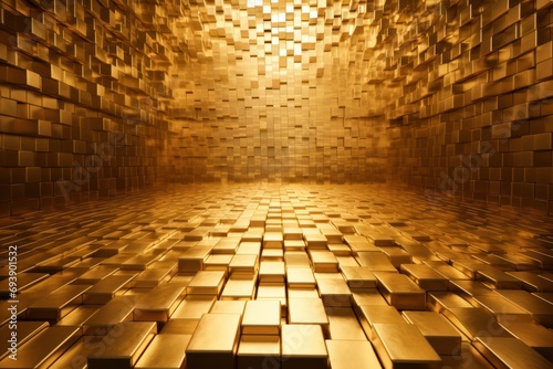 Wall of millions of gold bars photo