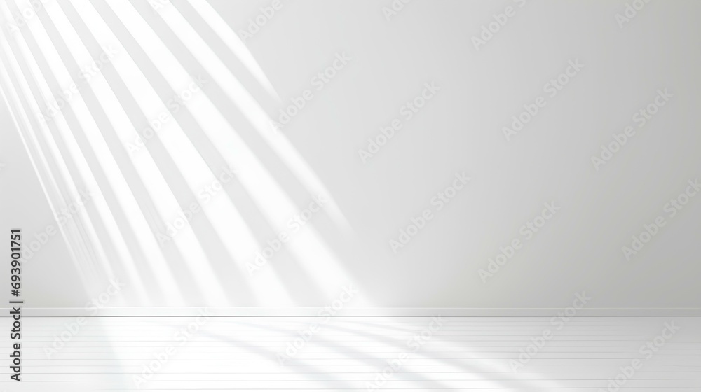 Minimal abstract white background for product presentation. Shadow and light from windows on a white wall. Minimal abstract white background for product presentation. Shadow and light from windows on a white wall.