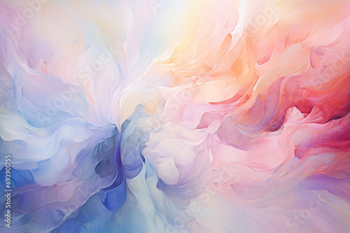 A symphony of pastels merging into a unified spectrum, creating a harmonious and serene abstract aura.