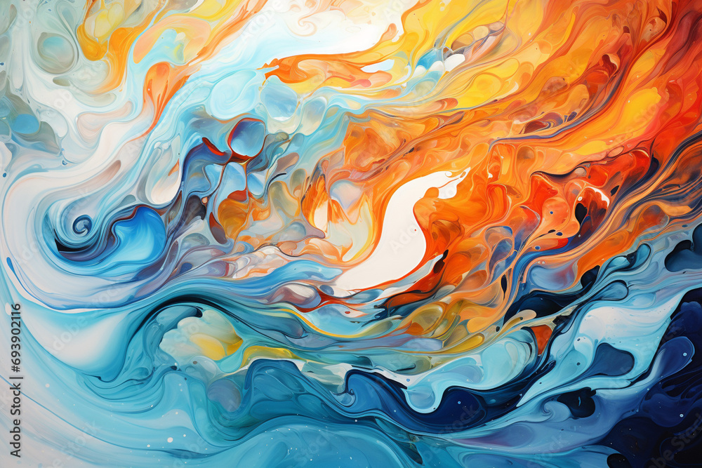 A canvas alive with vibrant colors and swirling patterns, capturing the essence of abstract thoughts in motion.
