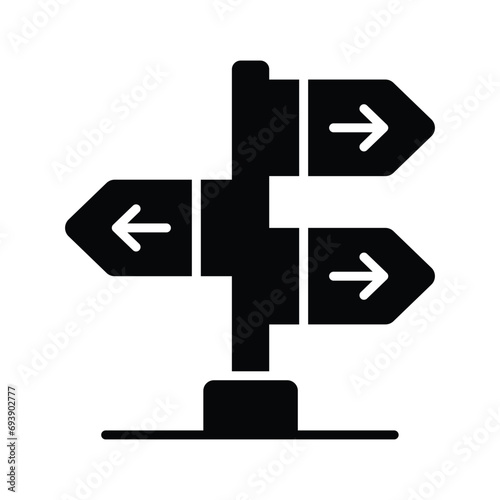 Grab this amazing vector of signpost in modern style, direction board or information board icon