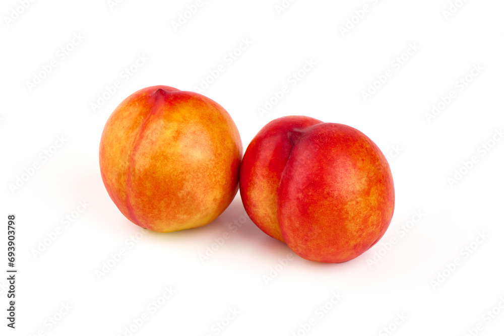 Fresh peaches, isolated on white background. Fresh peaches, isolated on white background.