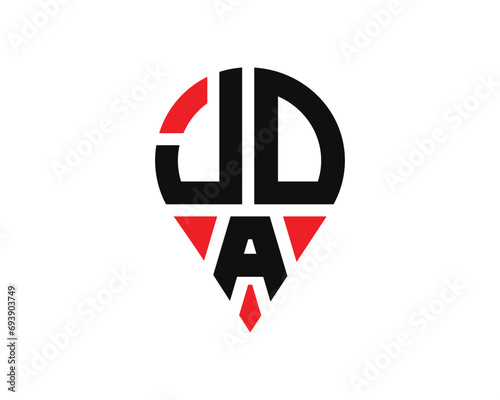 Free Download JDA letter location shape logo design. - GFXLoad