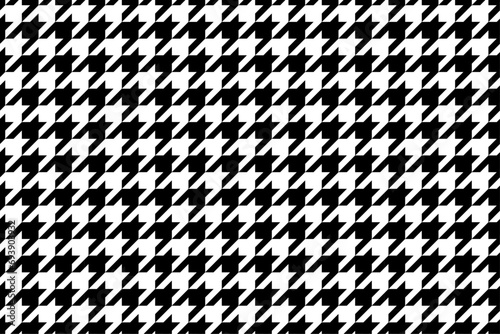 Houndstooth Seamless Horizontal Pattern Black White Desktop Wallpaper Background Vector Illustration Art