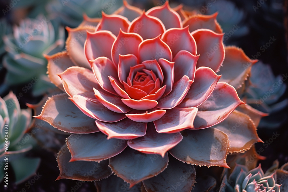 The rich earthy tones and intricate patterns of a succulent plant, the details captured with precision The rich earthy tones and intricate patterns of a succulent plant, the details captured with precision