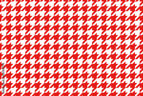 Houndstooth Seamless Pattern Red White Background Illustration