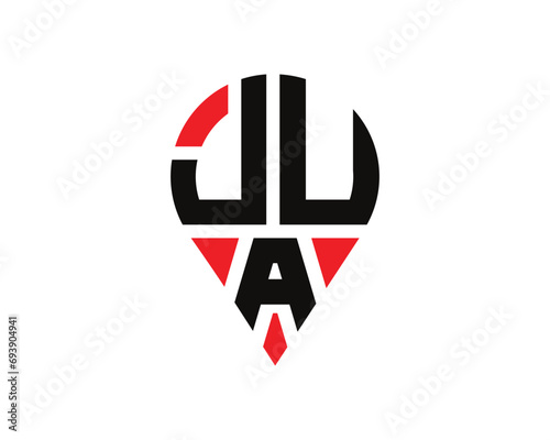 JUA letter location shape logo design. Free Download JUA letter location shape logo design. - GFXLoad