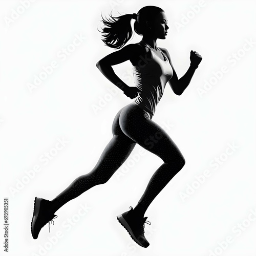 silhouette of a person running abstract vecter art illustration 