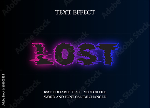 Editable text effect - Lost
