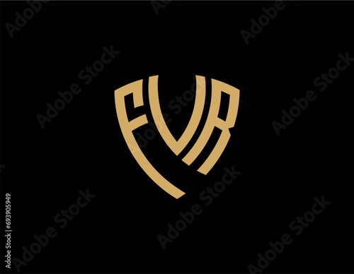 FVR creative letter shield logo design vector icon illustration	 photo