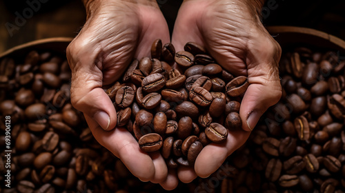 Holding coffee beans template, Coffee commercial template 