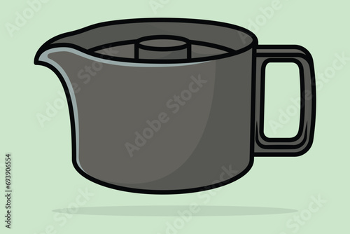 House Unique Tea Kettle vector illustration. Kitchen interior object icon concept. Kitchen Teapot with closed lid icon design with shadow. Clay teakettle vector design icon.