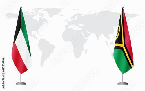 Kuwait and Vanuatu flags for official meeting