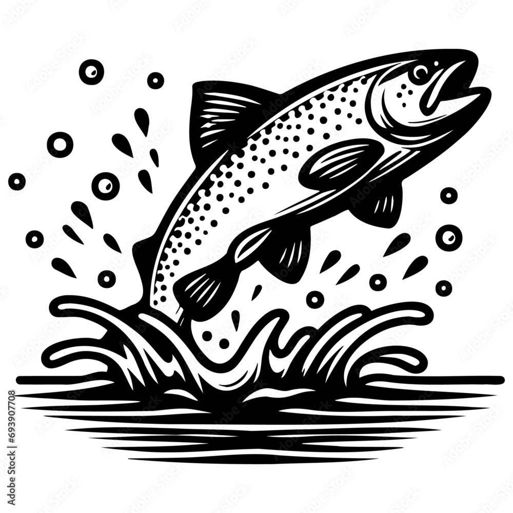 Fototapeta premium Trout Fish Illustration.