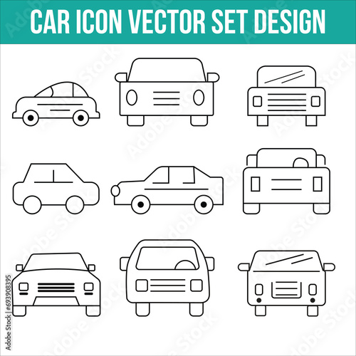  Set of car vector icons in different variations, vector, Car icon vector illustration.