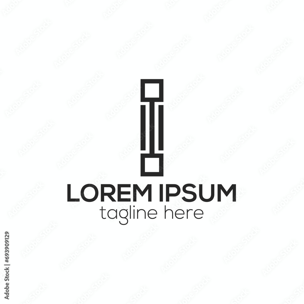 Modern I letter line logo design concept isolated vector template for business or company Modern I letter line logo design concept isolated vector template for business or company