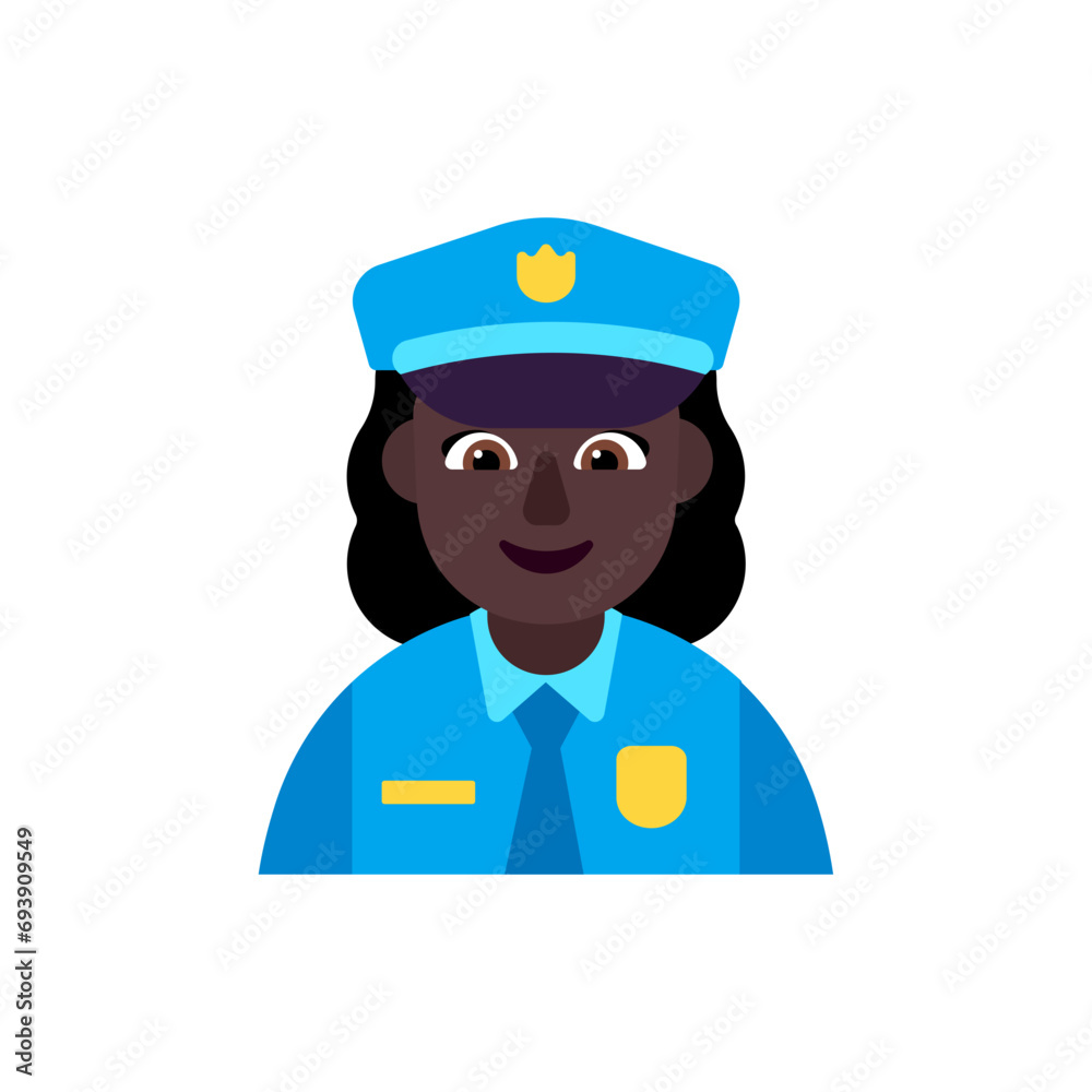 Woman Police Officer: Dark Skin Tone