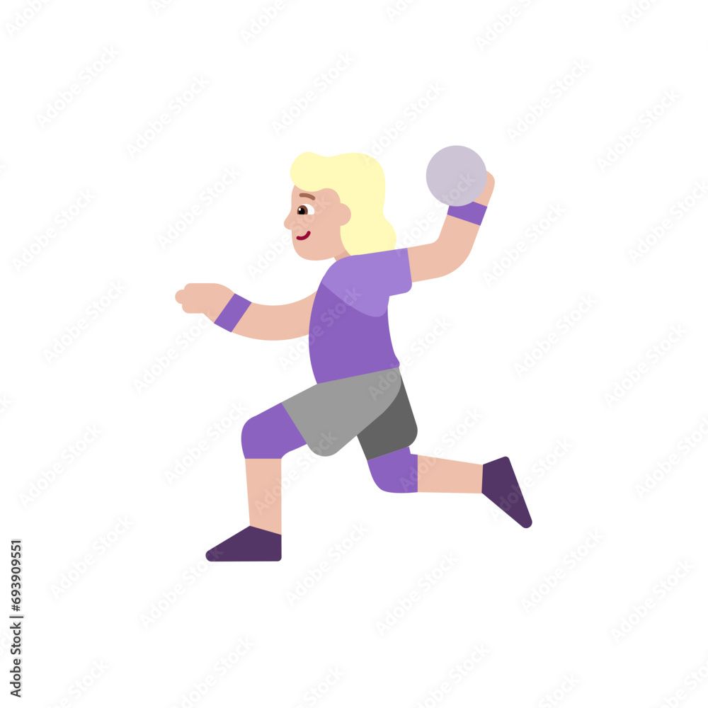 Woman Playing Handball: Medium-Light Skin Tone